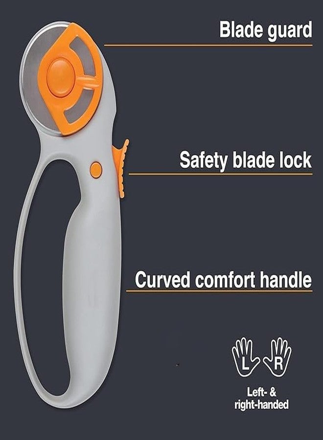 DARKFISH 45mm Rotary Cutter Set with Self-Healing Cutting Mat & Sewing Ruler Classic Loop Handle Ideal for Fabric, Leather, Quilting, and Sewing Projects Precision Crafting Tool(1PCS) - Image 5